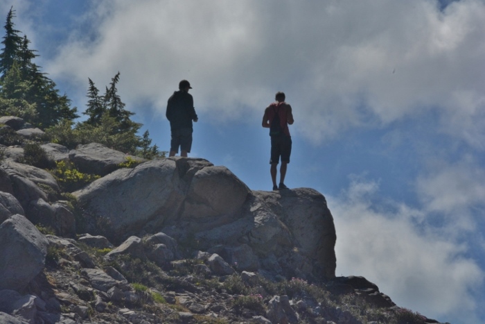 hikers on a ridge